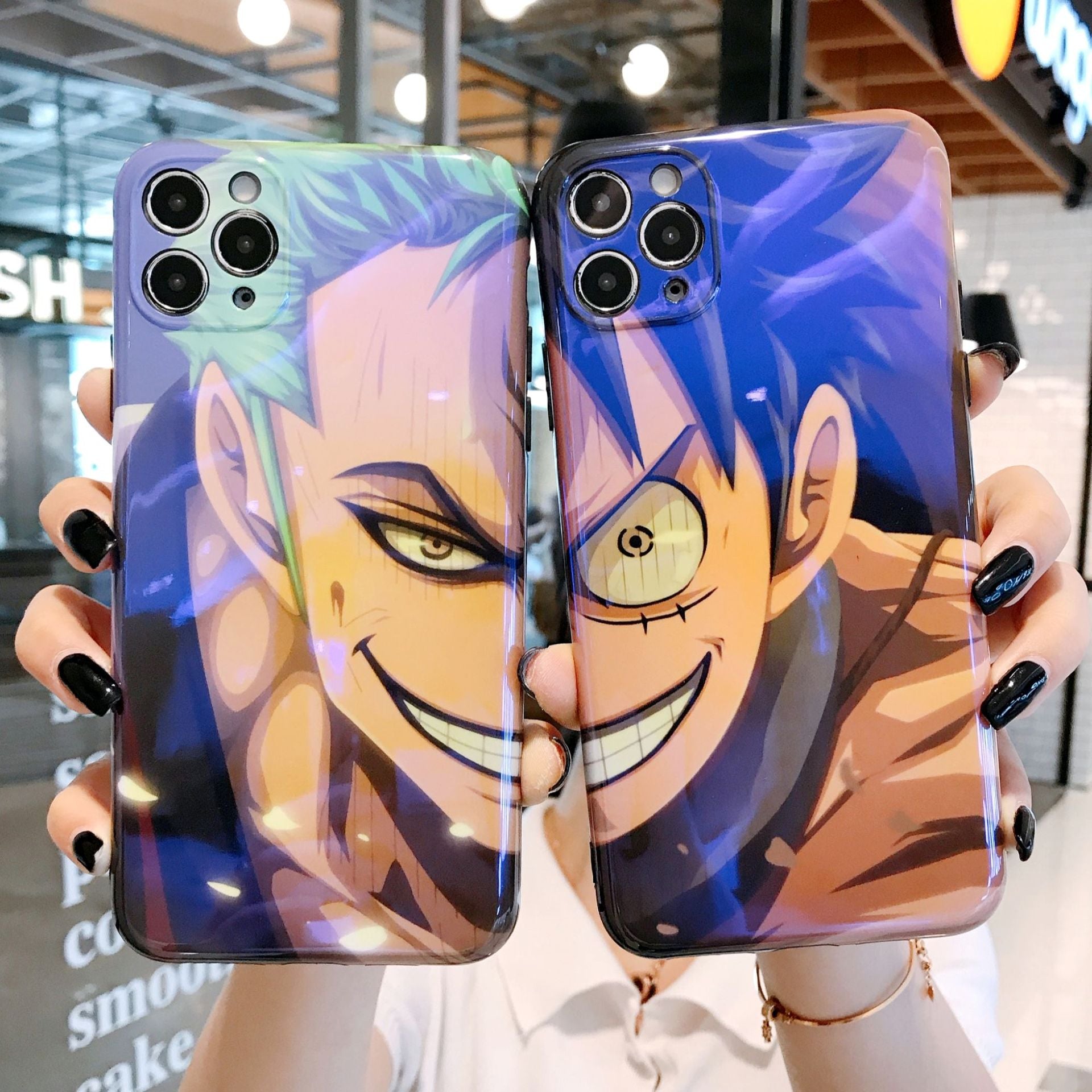 Funda para iPhone 13 Pro, 12, 11 con diseño de Luffy & Zoro