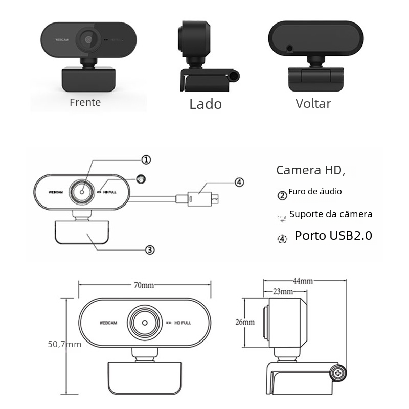 Cámara Web USB 2K HD para Reuniones en Línea y Streaming