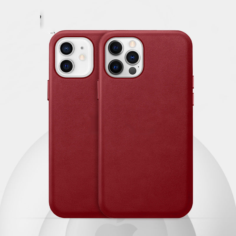 Funda Protectora de Cuero Magnética para iPhone 12