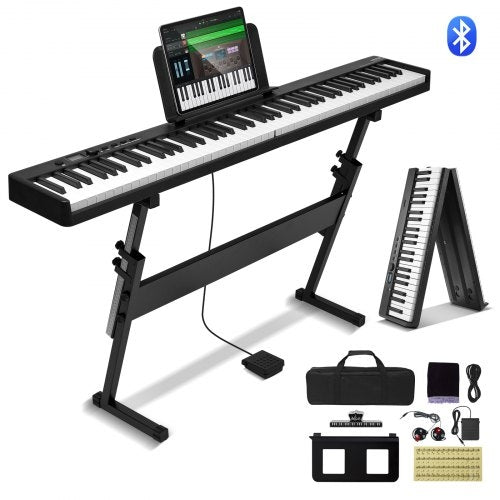 88 Key Folding Keyboard Piano, Bluetooth & MIDI, Portable Electronic