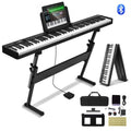 88 Key Folding Keyboard Piano, Bluetooth & MIDI, Portable Electronic